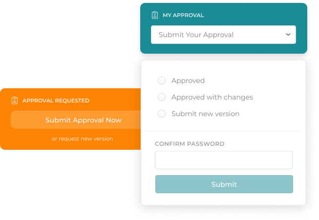 An animation of a person managing multiple versions of a document in one place.