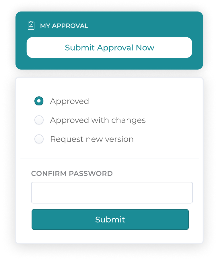 Approval submission