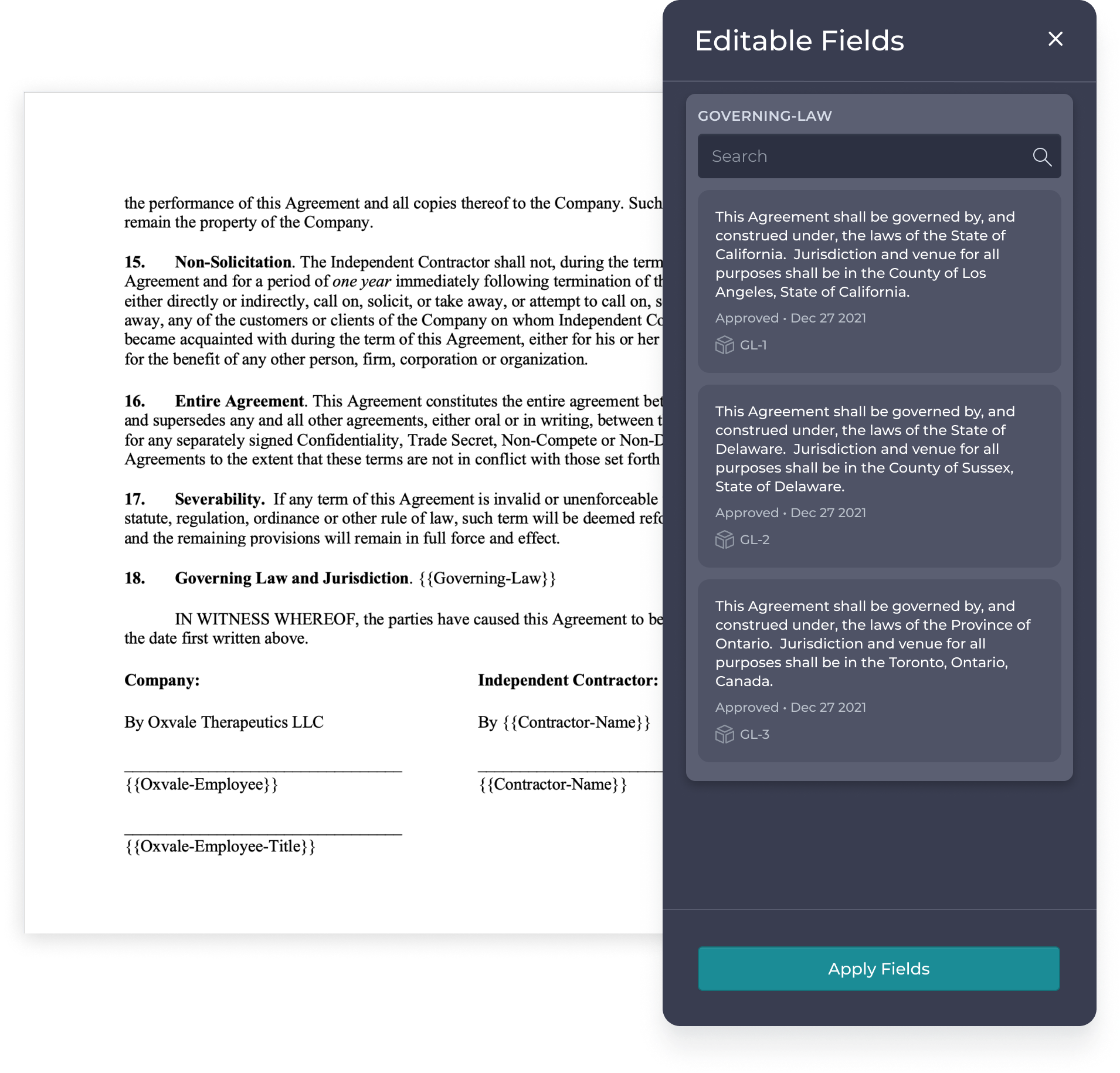 A screen shot of a user adding a reviewer for a given document.