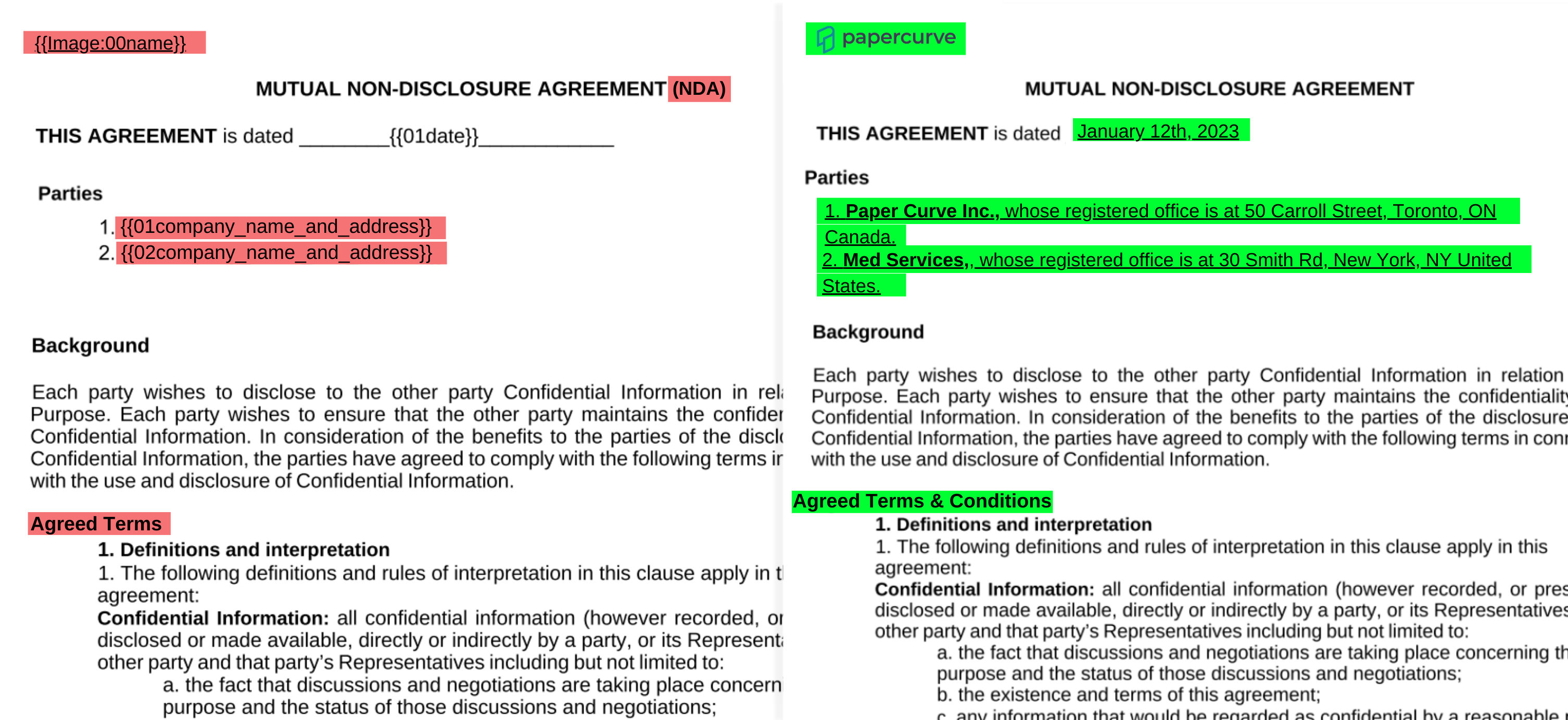 A section of text highlighted so that a related comment or reference annotation may be made. 